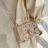 Clear Flower Crossbody Bag Evening Party Clutch Summer Bag