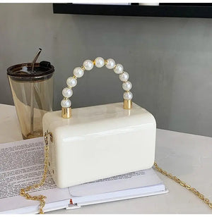Acrylic Hard Box Chain Crossbody Bag Evening Shoulder Bag Purses