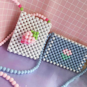 Acrylic Beaded Strawberry Mini Square Bag Casual Shoulder Messenger Small Ladies