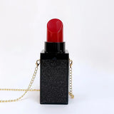 Acrylic Lipstick Clutch Evening Bag for Women Chain Shoulder Bag