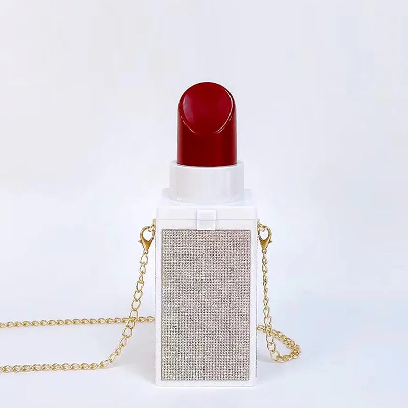 Acrylic Lipstick Clutch Evening Bag for Women Chain Shoulder Bag