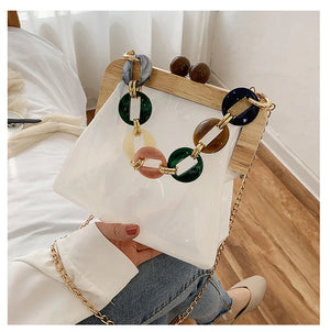 Acrylic Crossbody Bag Women Transparent Clutches Female Handbag Clear PVC