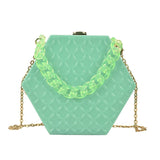 Acrylic Mermaid Colour Box Tote Bag Summer PVC Women's Handbag