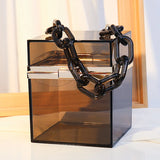 Acrylic Purple Clutch Handbag Bridal Purse Party Shoulder Bag