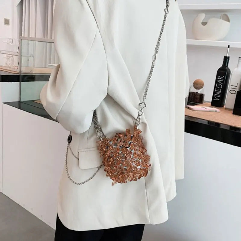 Acrylic Small Handbags for Women Shoulder Evening Bag Crossbody Chain