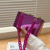 Acrylic Transparent Box Bag Tote Bag Chain Shoulder Bag PVC Women's Bag