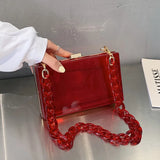 Acrylic Transparent Box Bag Tote Bag Chain Shoulder Bag PVC Women's Bag