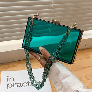Acrylic Transparent Box Bag Tote Bag Chain Shoulder Bag PVC Women's Bag