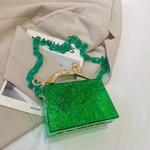 Acrylic Transparent Evening Clutch Bag Chain Shoulder Party Purse