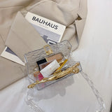Acrylic Transparent Evening Clutch Bag Chain Shoulder Party Purse