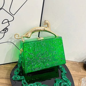 Acrylic Transparent Evening Clutch Bag Chain Shoulder Party Purse