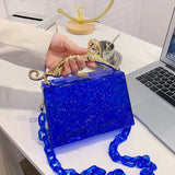 Acrylic Transparent Evening Clutch Bag Chain Shoulder Party Purse