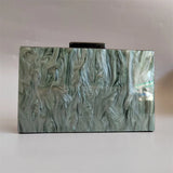 Champagne Geometric Evening Clutch Bag Chain Shoulder Purse