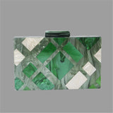 Champagne Geometric Evening Clutch Bag Chain Shoulder Purse