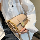 Acrylic chain Small Saddle Crossbody Bag For Women