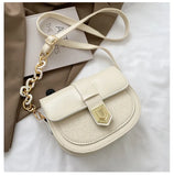 Acrylic chain Small Saddle Crossbody Bag For Women
