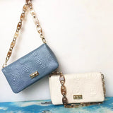 Embroidered Acrylic Chain Shoulder Bag Women's Small Square Purse Handbag