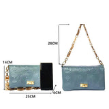 Embroidered Acrylic Chain Shoulder Bag Women's Small Square Purse Handbag