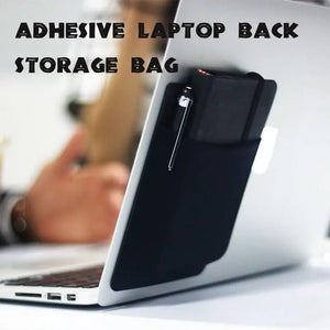 Adhesive Laptop Back Storage Bag Multi-Pocket Organizer