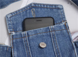 Adjustable Denim Fabric Waist Packs Vintage European Jean Waistband Bags