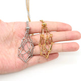 Adjustable Necklace Cord Empty Stone Holder Wax Rope Metal Chain DIY Natural