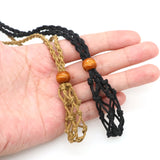 Adjustable Necklace Cord Empty Stone Holder Wax Rope Metal Chain DIY Natural