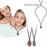Adjustable Necklace Cord Empty Stone Holder Wax Rope Metal Chain DIY Natural