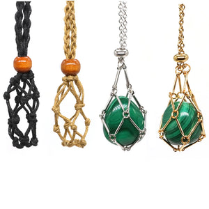 Adjustable Necklace Cord Empty Stone Holder Wax Rope Metal Chain DIY Natural