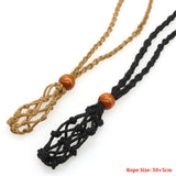 Adjustable Necklace Cord Empty Stone Holder Wax Rope Metal Chain DIY Natural