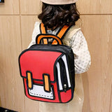Adjustable Strap Unisex 2D Comic Bookbag School Backpack