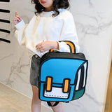 Adjustable Strap Unisex 2D Comic Bookbag School Backpack