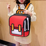 Adjustable Strap Unisex 2D Comic Bookbag School Backpack