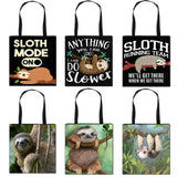 Adorkable Animal Sloth Casual Totes Bag Women Portable Canvas Shoulder