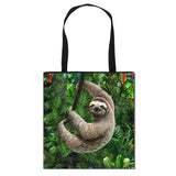 Adorkable Animal Sloth Casual Totes Bag Women Portable Canvas Shoulder