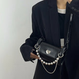 Polyester Barrel Shaped Beaded Chain Shoulder Bag