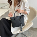 Texture Lady's Handbag PU Leather Summer Tote