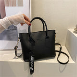 Texture Lady's Handbag PU Leather Summer Tote