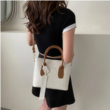 Texture Lady's Handbag PU Leather Summer Tote