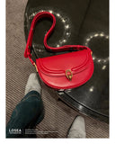 Versatile Women's Saddle Bag Small Handbag PU Messenger Bag