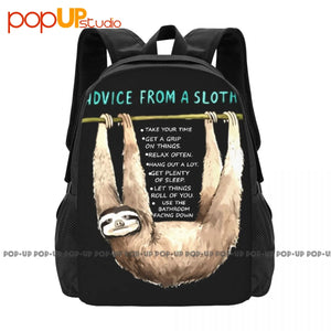 Sloth Backpack Vintage Art Print Outdoor Running