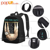 Sloth Backpack Vintage Art Print Outdoor Running