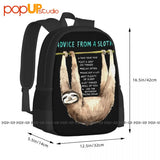 Sloth Backpack Vintage Art Print Outdoor Running
