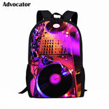 Advocator DJ Audio Electronic Guitar Rock-n-roll Pattern Schoolbags for Teen