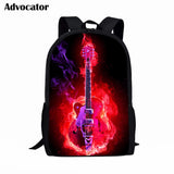 Advocator DJ Audio Electronic Guitar Rock-n-roll Pattern Schoolbags for Teen