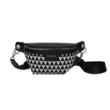 Geometric Pattern Plaid Fanny Packs For Women Stylish Canvas Waist Bag