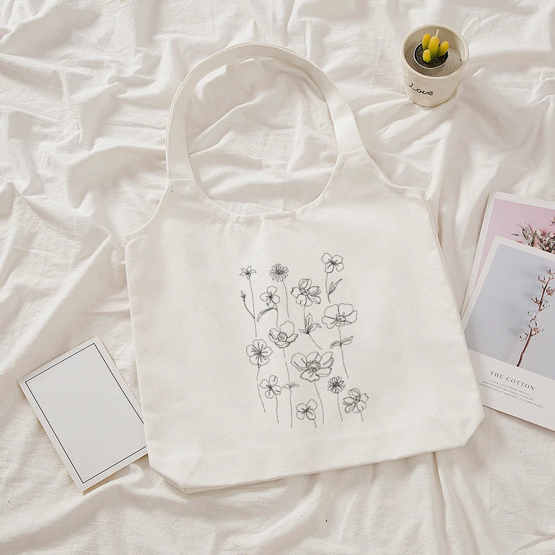 Large Canvas Eco Shopping Bag Kpop Shoulder Bag