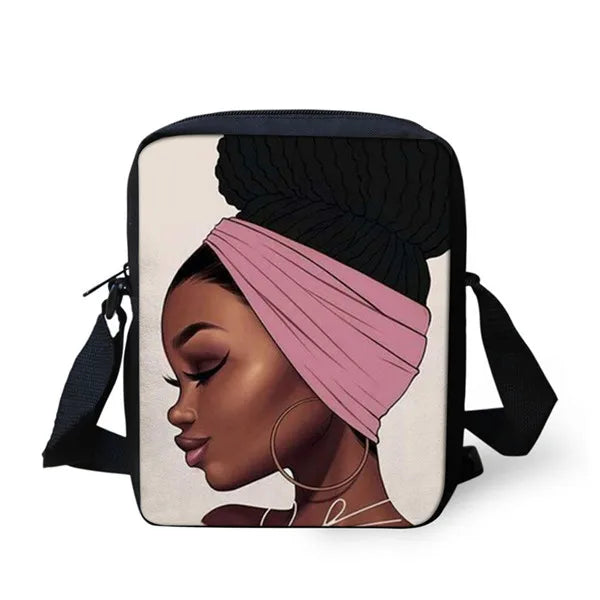 African American Art Girls Shoulder Messenger Bag Crossbody Bag