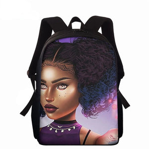 African American Art Schoolgirl Backpack 15inch