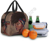African American Girl Lunch Bag Tote Box for Work School Office