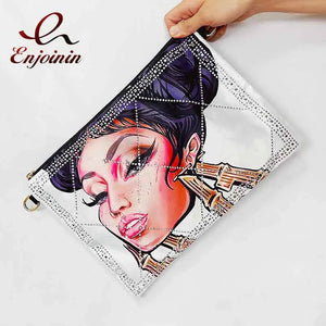 African American Woman Clutch Shoulder Bag Envelope Bag